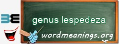 WordMeaning blackboard for genus lespedeza